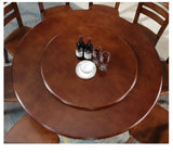 Mesa de comedor de madera sólida con plato giratorio